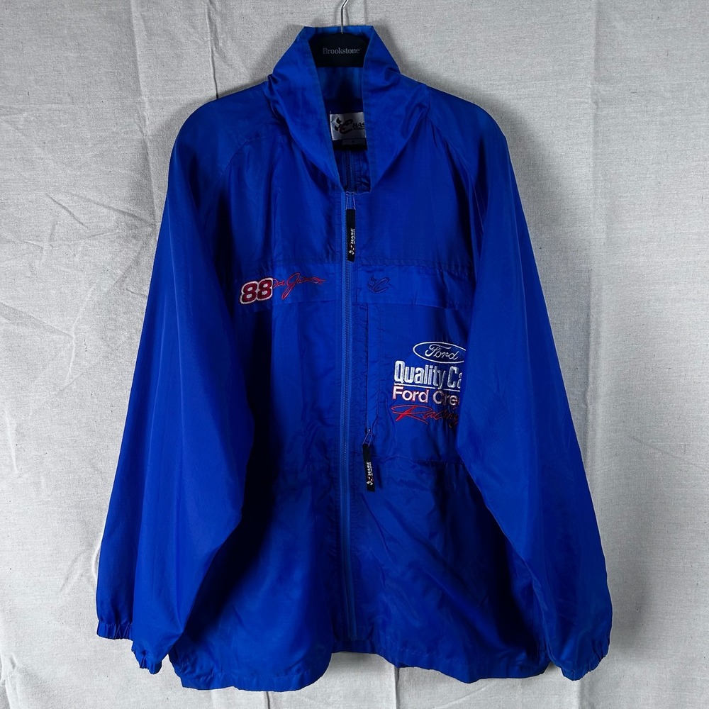 Chase Authentics Dale Jarrett 88‎ Ford Racing Windbreaker Jacket Blue Mens XL